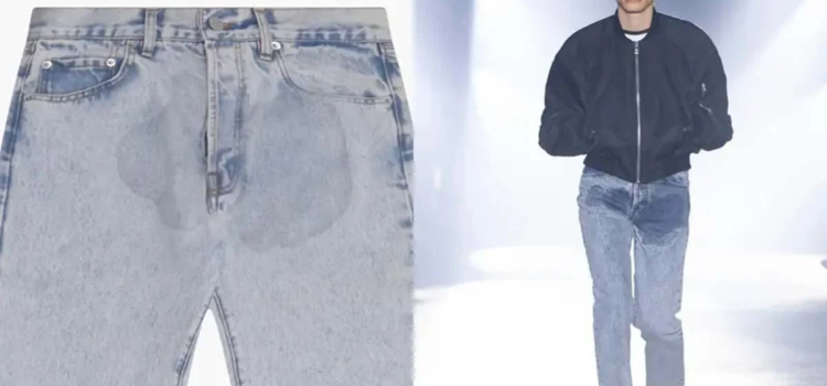 ¡Revuelo en la moda! ¿Jeans con manchas de orina, la nueva tendencia?