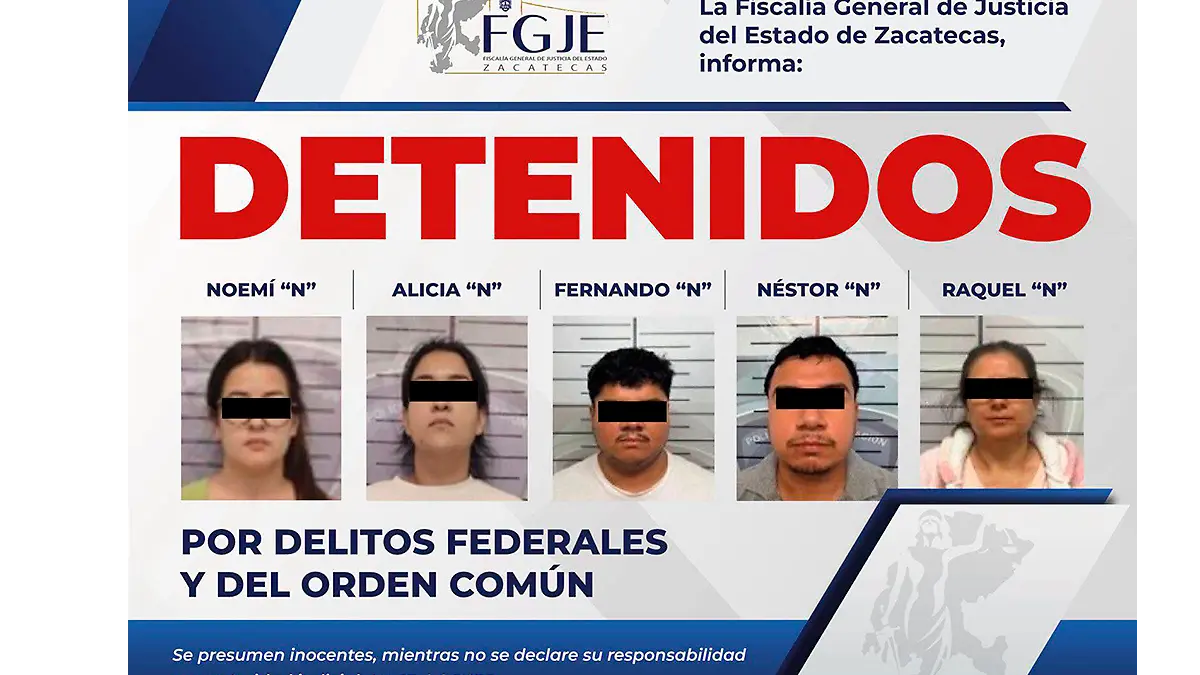 Cae presunto líder criminal por asesinato de 10 personas en Zacatecas; hay seis detenidos