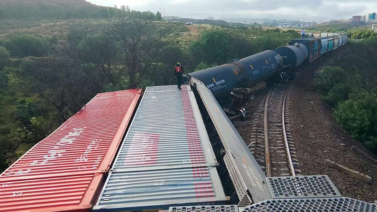 Descarrila tren en zona urbana de Zacatecas